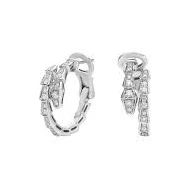 BVLGARI Serpenti Viper Earrings in White Gold with Diamonds