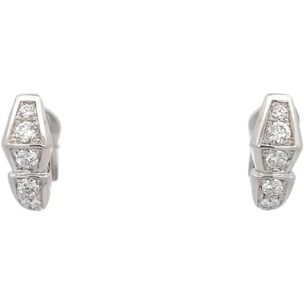 Bulgari Serpenti Viper Diamond Earrings 18k White Gold