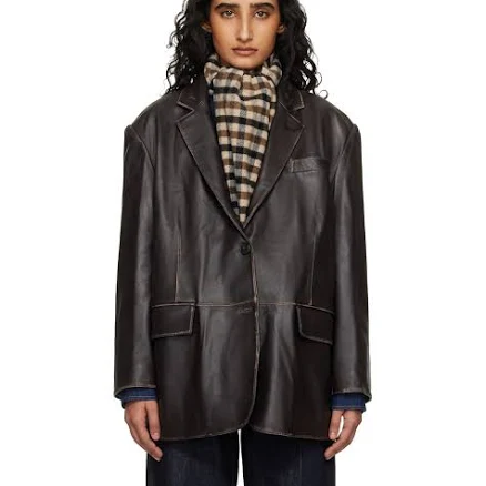 Weekend Max Mara Brown Pila Leather Blazer
