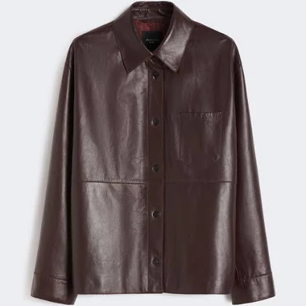 Max Mara Woman Nappa leather shirt jacket