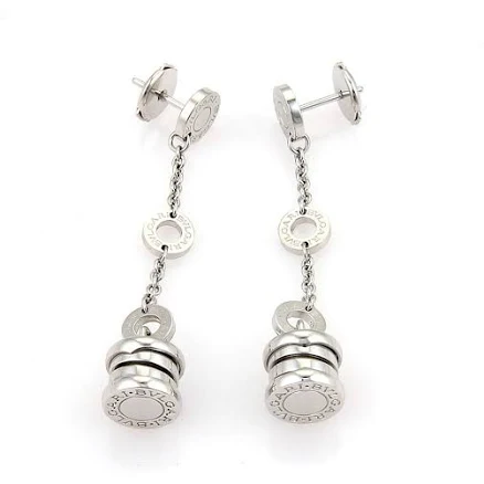 28076 - Bvlgari B.zero1 Dangling 18k White Gold Earrings