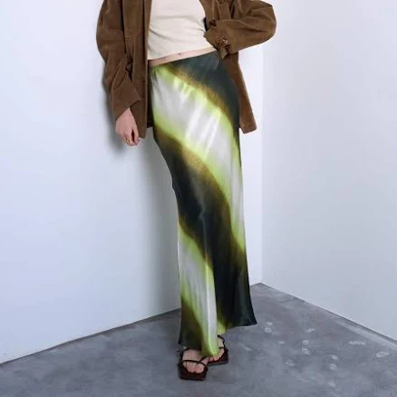 Topshop satin bias maxi skirt