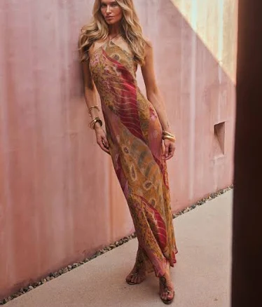 12th Tribe Isabella Patchwork Maxi Dress