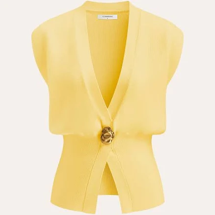 V-Neck Buttoned Sweater Vest