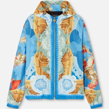 Versace Men's Printed Hooded Windbreaker