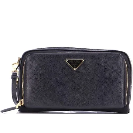 Prada Women's Nylon + Saffiano Leather Mini-bag with Removable Crossbody Strap