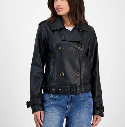 Steve Madden Women's Belted Faux-Leather Jacket