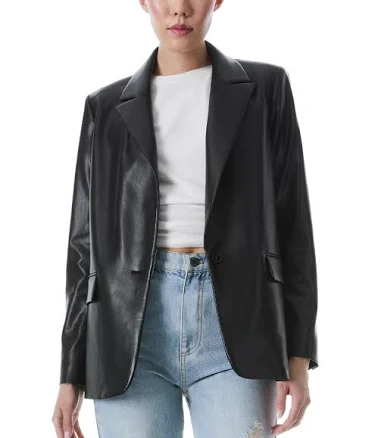 Alice + Olivia Women's Denny Vegan Leather Blazer