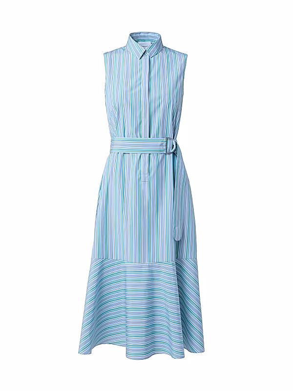 Belted Stripe Midi Shirtdress