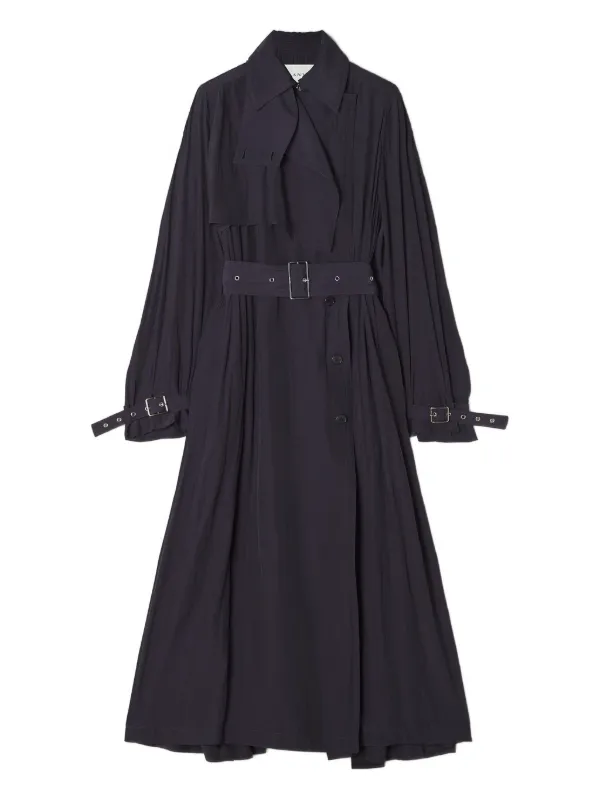 Pleated Detail Belted Coat