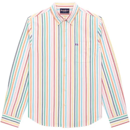 Men's Classic Fit Long Sleeve Stripe Oxford Shirt