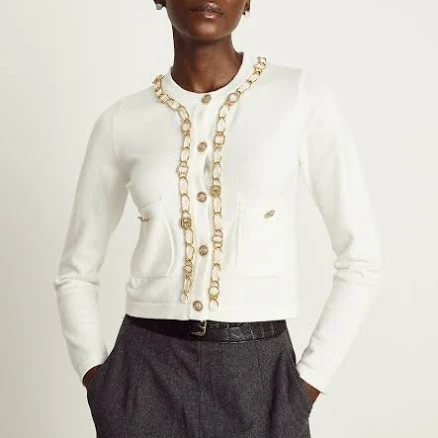 Karine Chain-Link Knitted Cardigan