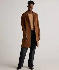 Camel Hair Single-Breasted Midi Coat