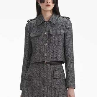 Self Portrait Metallic Boucle Jacket