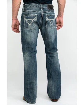 Rock & Roll Denim Men's Regular Pistol Fit Bootcut Jeans Medium Wash