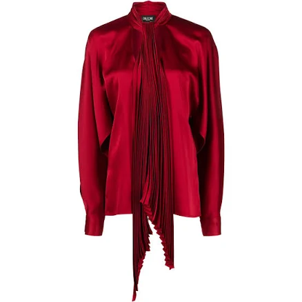 Del Core Pleated Pussy-bow Blouse