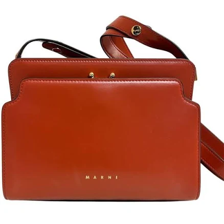 MARNI Trunk Reverse shoulder bag in nappa calfskin White