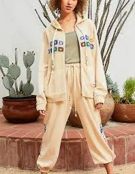 POL Granny Square Crochet Joggers/Sweatpants