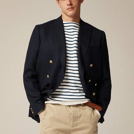 J.Crew Men's Double-Breasted English Wool Blazer