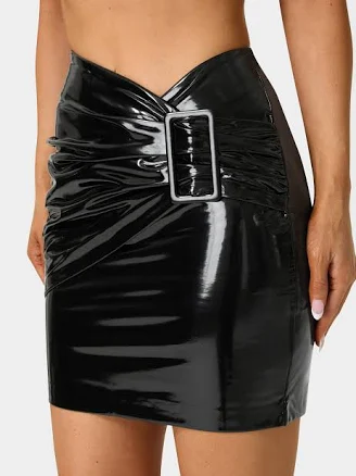 Bebe Women's Buckle Mini Skirt