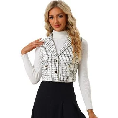 Allegra K Women's Vintage Plaid Tweed Waistcoat Vest