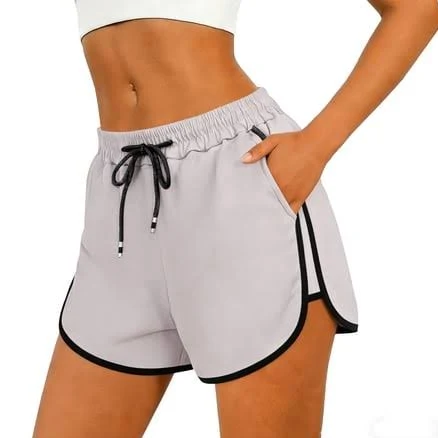 Women's Drawstring Side Split Breathable Gym Shorts