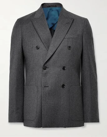 Paul Smith Double-Breasted Wool and Cashmere-Blend Flannel Suit Jacket - Men - Gray Suits - XL