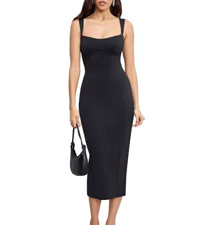 Good American Women's Sculpting Sweetheart Midi Dress
