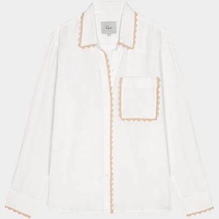 Rails Women's Saya Crochet-Trim Linen Button-Front Shirt