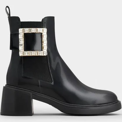 Roger Vivier Women's Viv' Rangers Leather Chelsea Booties