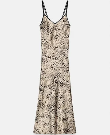Zara Satin Slip Midi Dress