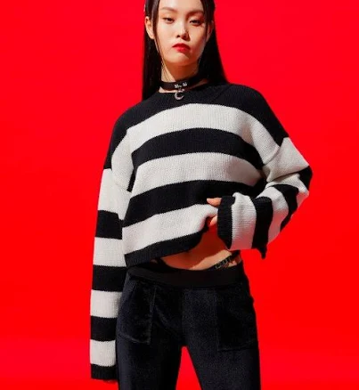 CLUT STUDIO Lambswool Stripe Crop Knit