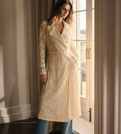 Lace Belted Trench Coat