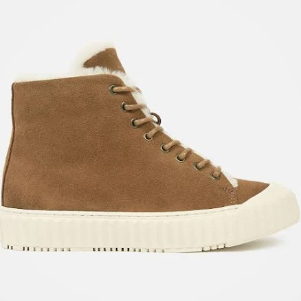 Celtic & Co. Women's Shearling Ribbed Sole High Top Sneakers