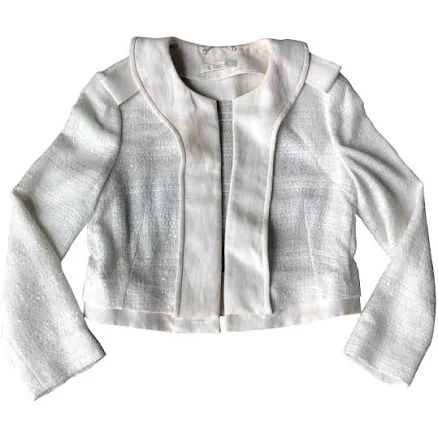 Chloé Ecru Tweed Cropped Jacket Size 36 IT