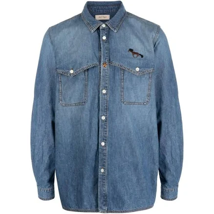 Nick Fouquet Men's Press-stud Fastening Denim Shirt