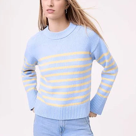 Ann Taylor Women's Weekend Striped Crew Neck Sweater