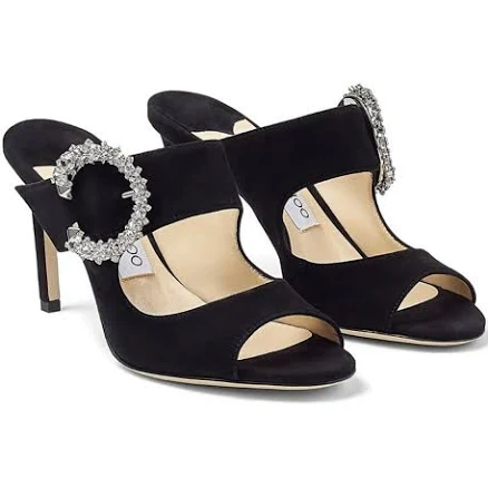 Jimmy Choo Shoes | Brand New In Box Jimmy Choo Saf 85 Suede Sandal With Swarovski Crystals | Color: Black | Size: 41 | 1houseoflux's Closet