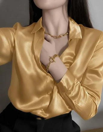 Women's Long Sleeve Silk Shirt