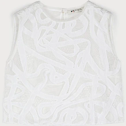 Ports 1961 Lace-Detailing Top