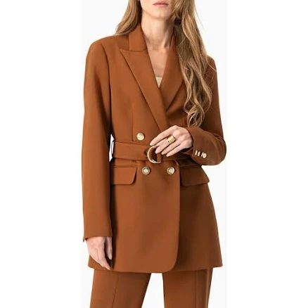 IVONNE Women's Double-Breasted Wrap Blazer