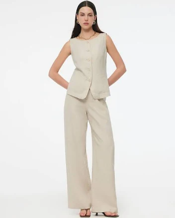 Vest and Pants Two-Piece Linen Set