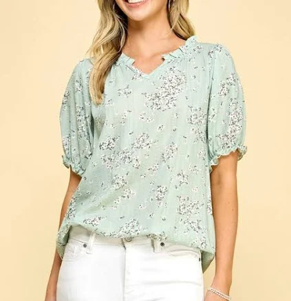 AndyLiz Floral Puff Sleeve Blouse