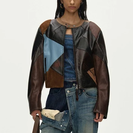 Andersson Bell Patchwork Leather Biker Jacket