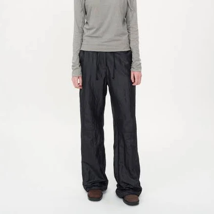 INSILENCE Women's Glossy Leather-Like Pants