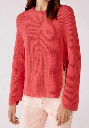 Oui - Crew Neck Open-back Ribbon Tie Knit Pullover Jumper
