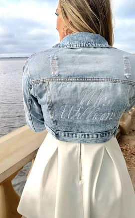 Customized Embroidered Flap Pocket Denim Jacket