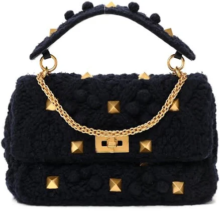Valentino Garavani Women's Roman Stud Cashmere Shoulder Bag