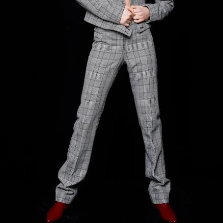 BRITT GLEN CHECK WOOL-BLEND PANTS