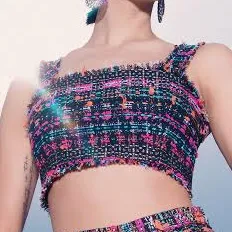 BEENA Tweed Lehenga Top